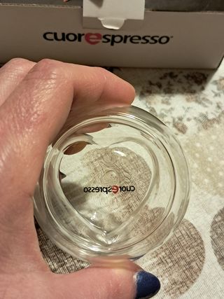 Bicchieri Cuorespresso, con fondo a forma di cuore
