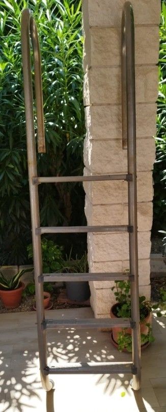 Escalera piscina - metal, plata de 2 metros 