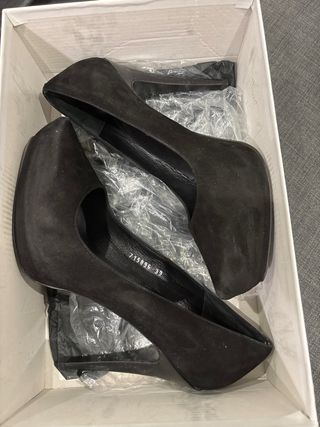 Zapatos Lujan ante negros - 39 - con plataforma