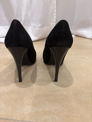 Zapatos Lujan ante negros - 39 - con plataforma