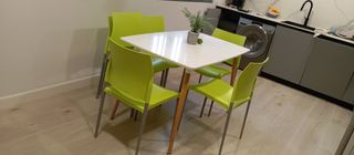 Mesa cocina nórdica + 6 sillas