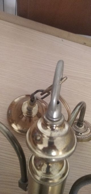 Lámpara techo vintage dorada 4 luces