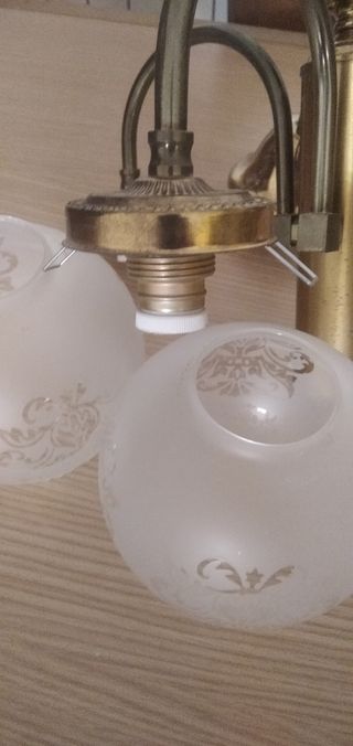 Lámpara techo vintage dorada 4 luces