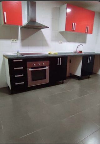 Cocina completa negra y roja