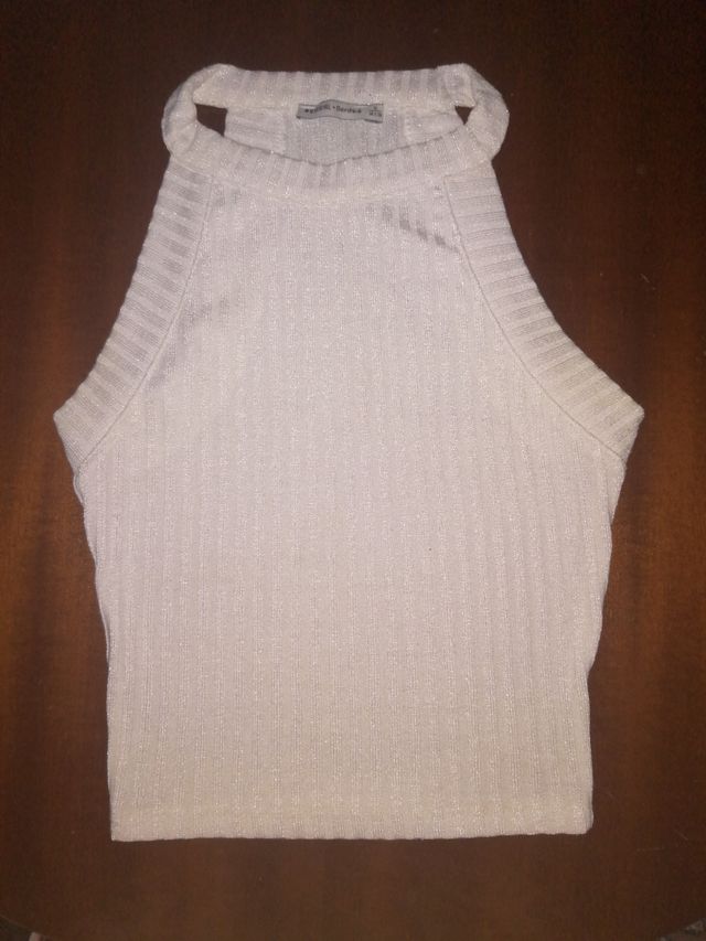 Top blanco Bershka T-S