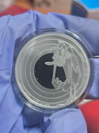 Moneda 1 Onza Plata PATO LUCAS Looney Tunes