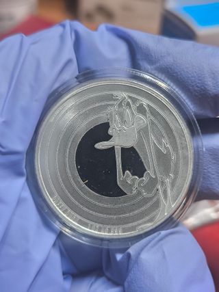 Moneda 1 Onza Plata PATO LUCAS Looney Tunes