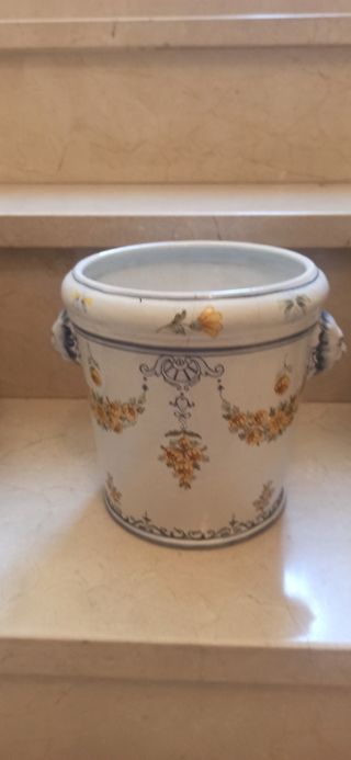 2 Macetero porcelana Limoges - Flores