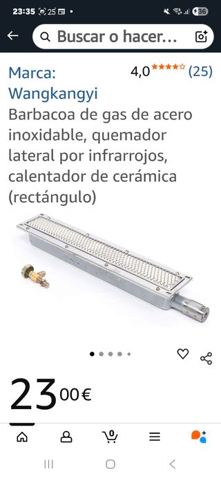 Quemador barbacoa gas - Acero inoxidable