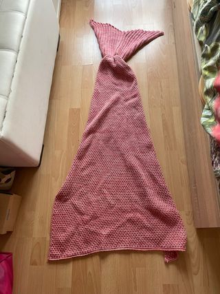 Manta cola sirena rosa