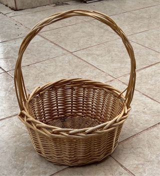 Cesta mimbre beige