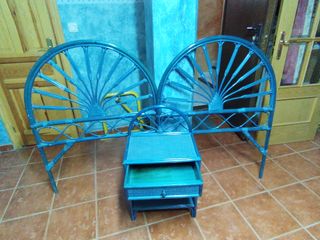 Cabeceros mimbre blanco,azul,verde