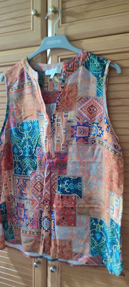 Camisa boho sin mangas multicolor