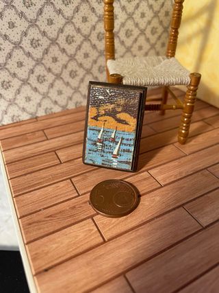 tela con tre miniature barche a vela