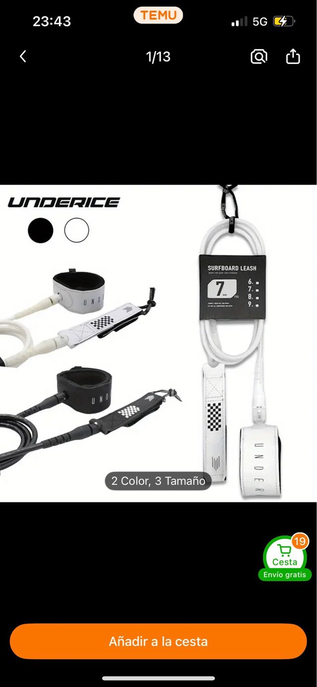 Leash surf UNDERICE - 2 colores