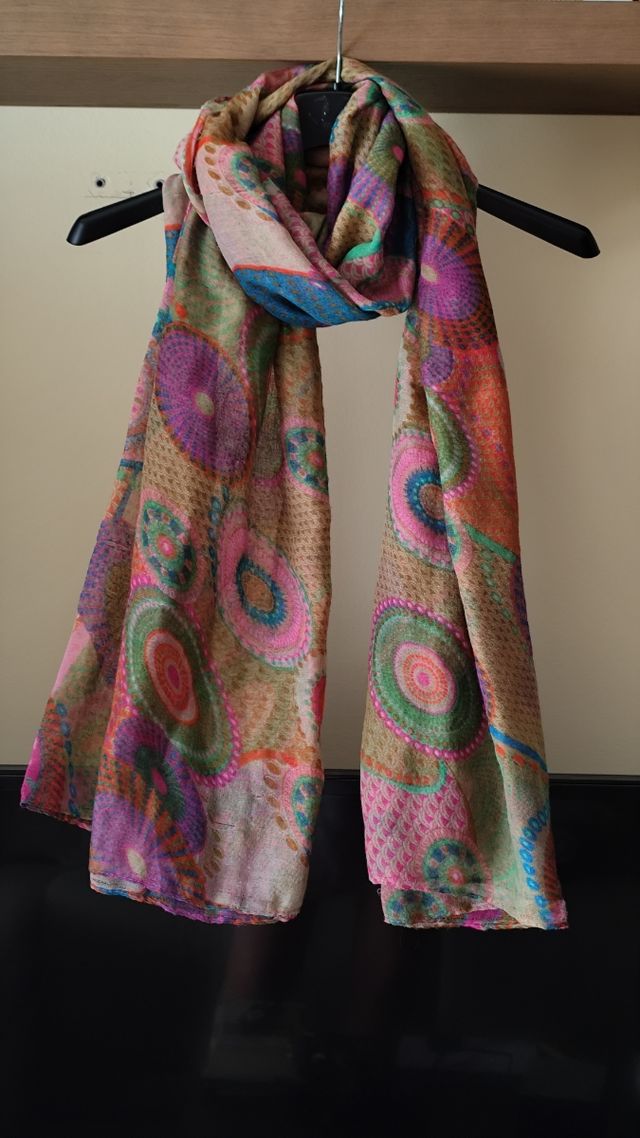 Pashmina multicolor. Fulard.Foulard estampado.Chal