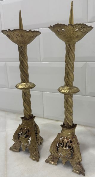 ANTIGUOS HACHEROS BRONCE DE IGLESIA SIGLO XIX