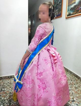 Traje Fallera niña talla 6 - Rosa