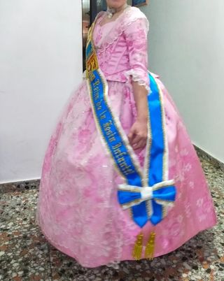 Traje Fallera niña talla 6 - Rosa