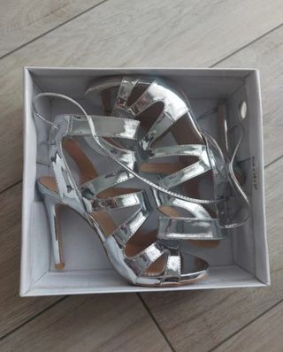 Sandali argento tacco alto Num. 37
