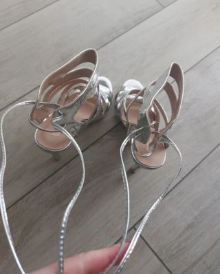 Sandali argento tacco alto Num. 37