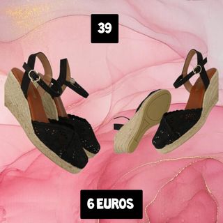 Sandalias cuña negras nº39