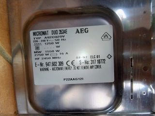 Recambios Microondas AEG Micromat Duo Crunch
