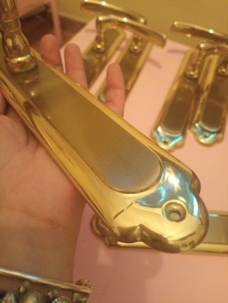 Manijas de puerta doradas - 4 unidades