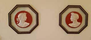 2 Quadri in rilievo classici esagonali