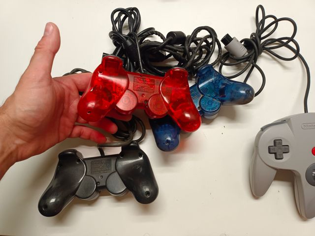 Mandos PS2 Playstation 2 azul rojo y nintendo 64