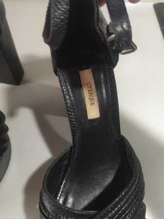 Sandalias Uterqüe negras tacón