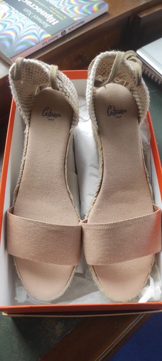 Alpargatas Castañer nude - cuña baja 3 cm 