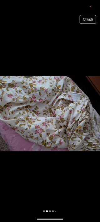 Mantovana floreale beige e rosa