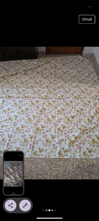 Mantovana floreale beige e rosa