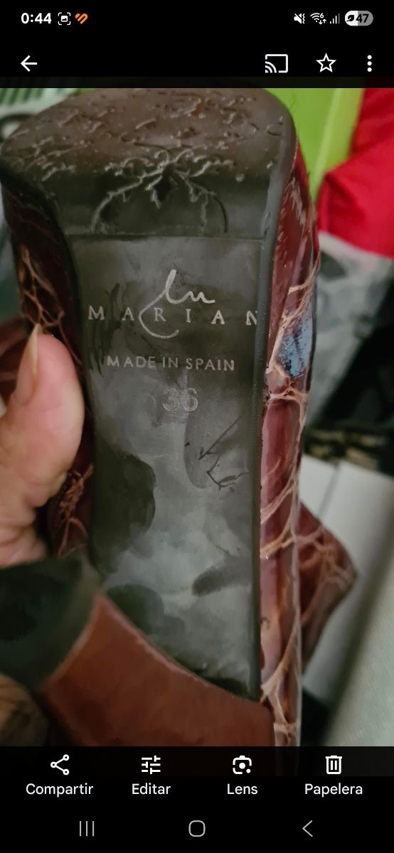 Botas piel marrón talla 36