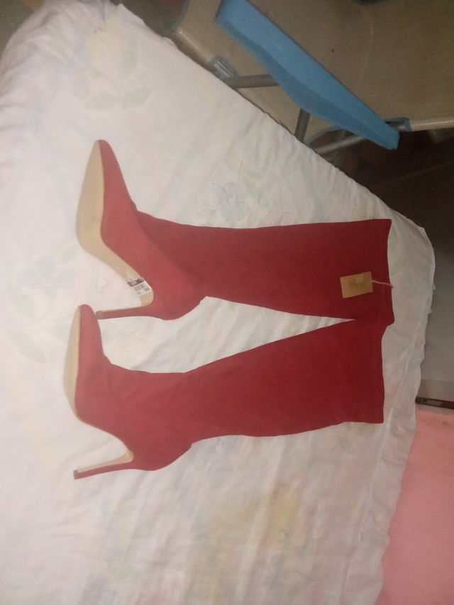 Botas altas rojas mujer