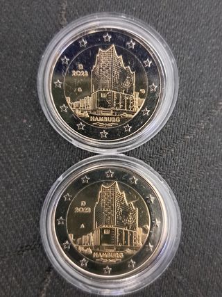 2 Monedas 2€ Alemania 2023 Hamburgo