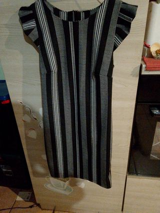 Vestito righe nero-grigio