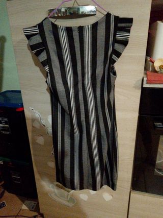 Vestito righe nero-grigio