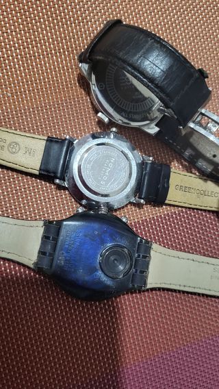 3 relojes: Esprit, Nomos, Swatch