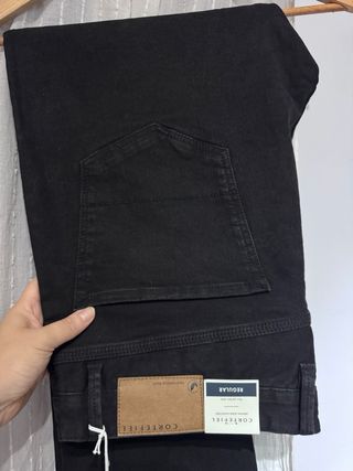 Cortefiel - Pantalón Vaquero Negro Regular