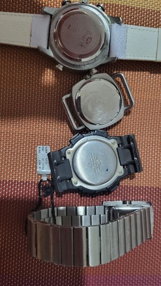 4 relojes: marea, diesel, casio, paco