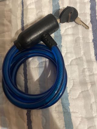 Candado bici cable azul