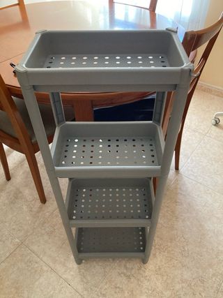 Estantería gris 4 niveles plástico