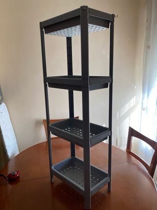 Estantería gris 4 niveles plástico