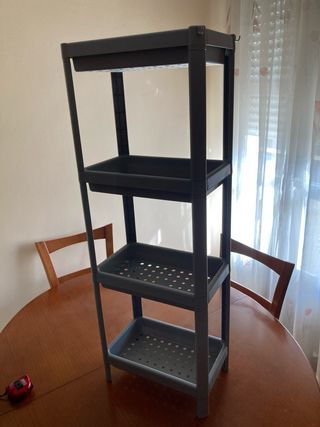 Estantería gris 4 niveles plástico