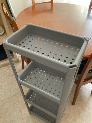 Estantería gris 4 niveles plástico