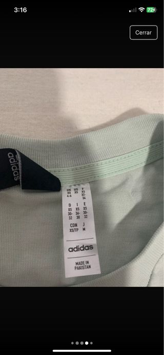 Camiseta Adidas Verde - Talla xs