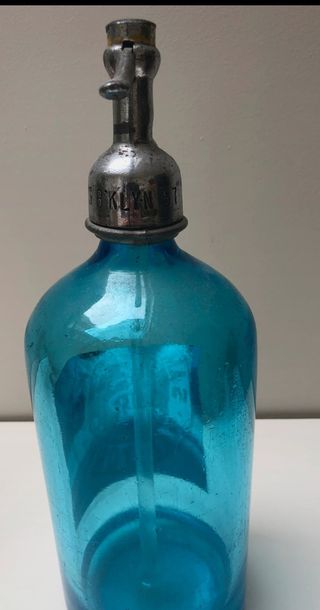 Sifon Vintage Azul Castle Seltzer(USA)años 50-70