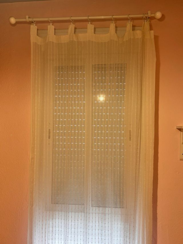 Visillos blancos habitación - barra incluida